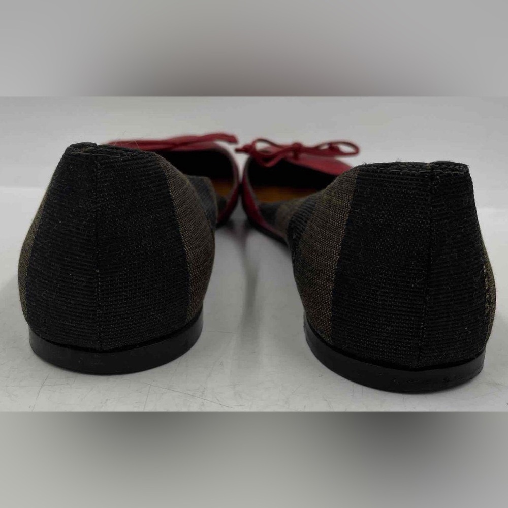 Fendi Red and Brown Women's Penguin Ballerina Flats - Picture 2 of 6